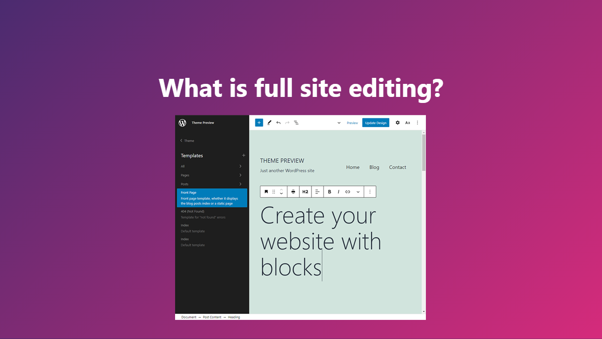 What is full site editing?