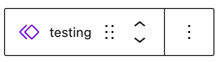 The pattern block toolbar with its custom icon and pattern name.